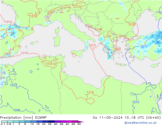 Precipitation ECMWF Sa 11.05.2024 18 UTC