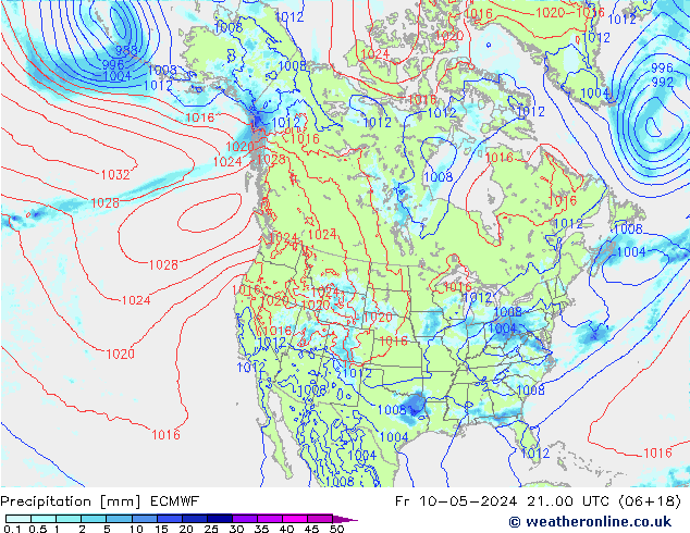 Niederschlag ECMWF Fr 10.05.2024 00 UTC
