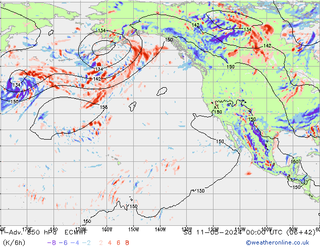 T-Adv. 850 hPa ECMWF Sa 11.05.2024 00 UTC
