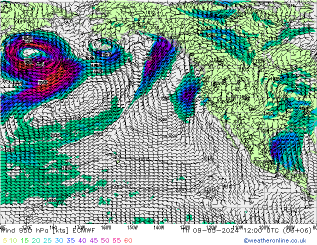 Yağış 6sa/Rüz. 10m/950 ECMWF Per 09.05.2024 12 UTC