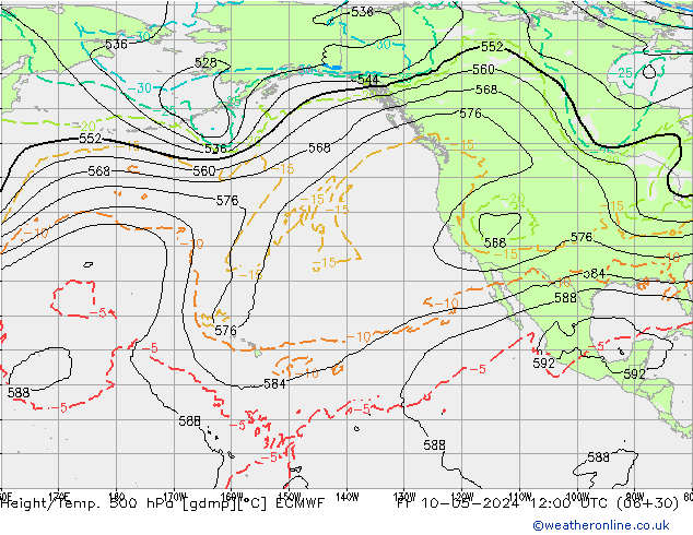 Z500/Rain (+SLP)/Z850 ECMWF Pá 10.05.2024 12 UTC