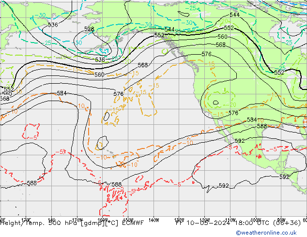 Z500/Rain (+SLP)/Z850 ECMWF pt. 10.05.2024 18 UTC