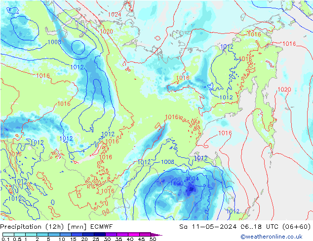 Précipitation (12h) ECMWF sam 11.05.2024 18 UTC