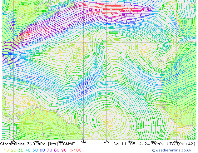 Rüzgar 300 hPa ECMWF Cts 11.05.2024 00 UTC