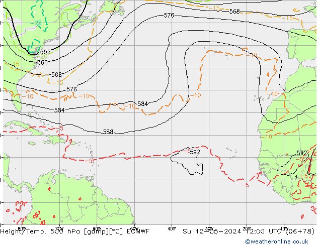 Z500/Rain (+SLP)/Z850 ECMWF Ne 12.05.2024 12 UTC