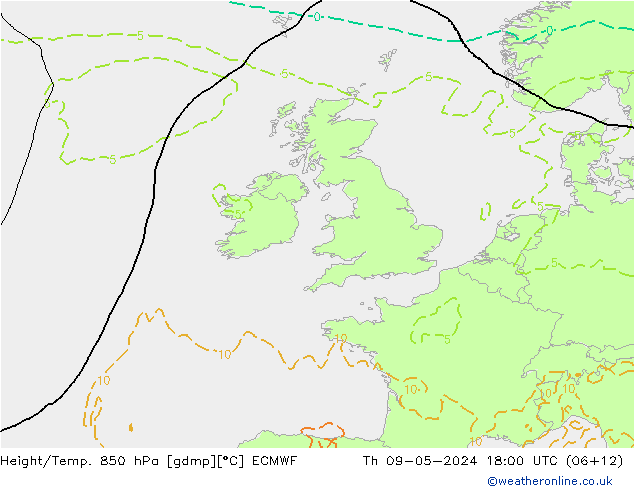 Z500/Rain (+SLP)/Z850 ECMWF чт 09.05.2024 18 UTC