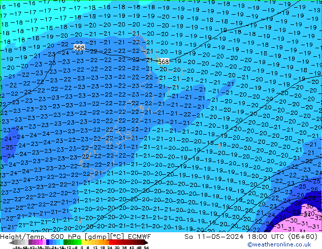 Z500/Rain (+SLP)/Z850 ECMWF So 11.05.2024 18 UTC