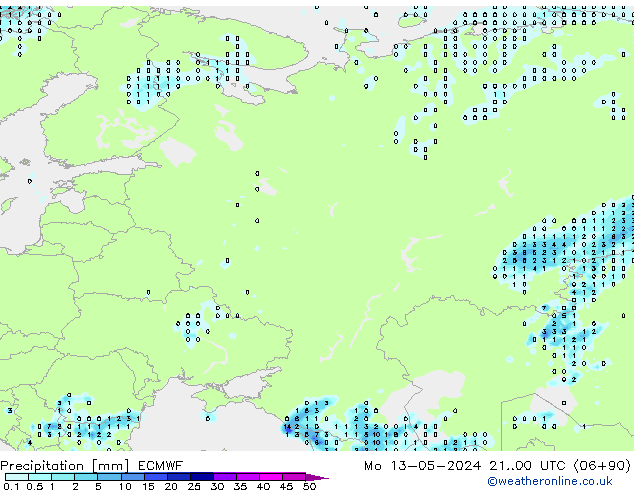 Precipitation ECMWF Mo 13.05.2024 00 UTC