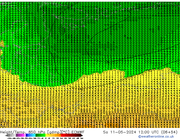 Z500/Rain (+SLP)/Z850 ECMWF Sa 11.05.2024 12 UTC