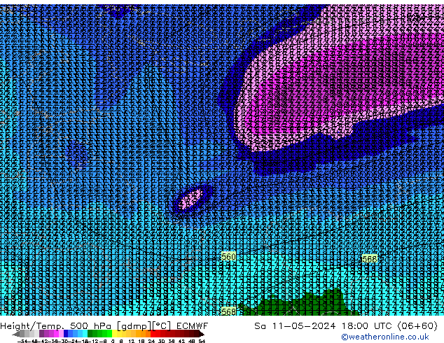 Z500/Rain (+SLP)/Z850 ECMWF sáb 11.05.2024 18 UTC