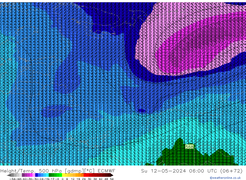Géop./Temp. 500 hPa ECMWF dim 12.05.2024 06 UTC