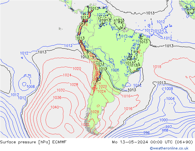 pression de l'air ECMWF lun 13.05.2024 00 UTC