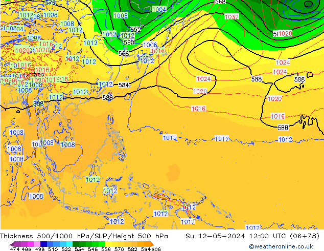 Thck 500-1000hPa ECMWF Ne 12.05.2024 12 UTC