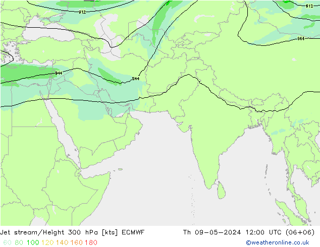 Straalstroom ECMWF do 09.05.2024 12 UTC