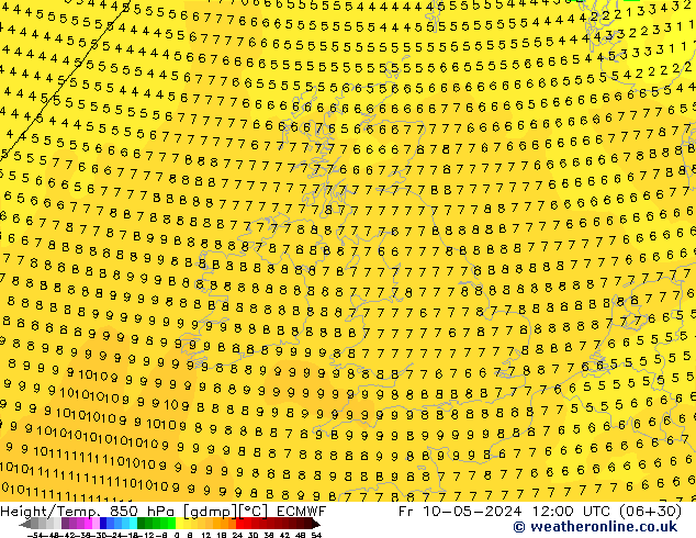 Z500/Rain (+SLP)/Z850 ECMWF  10.05.2024 12 UTC