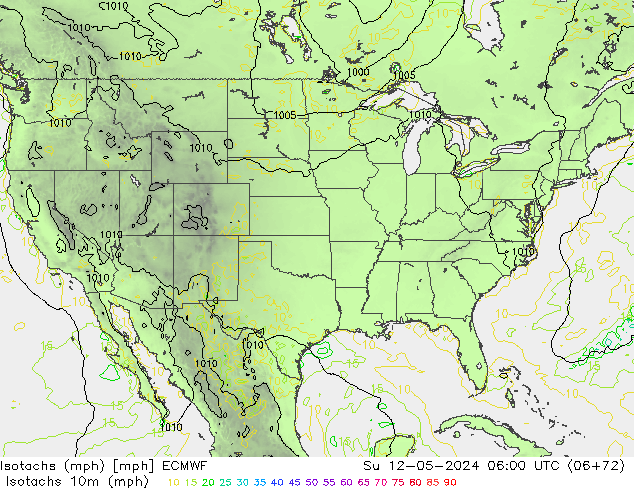 Isotachs (mph) ECMWF dim 12.05.2024 06 UTC