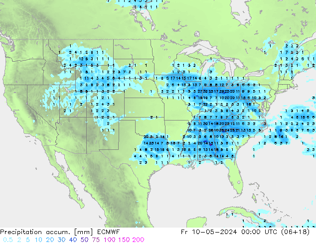 Precipitation accum. ECMWF Fr 10.05.2024 00 UTC