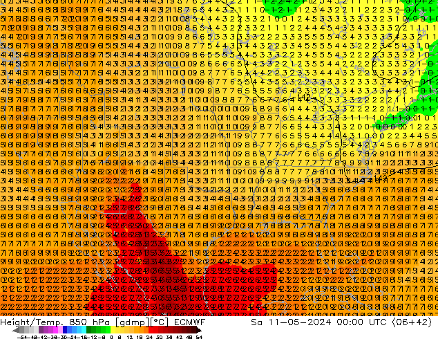 Z500/Rain (+SLP)/Z850 ECMWF So 11.05.2024 00 UTC