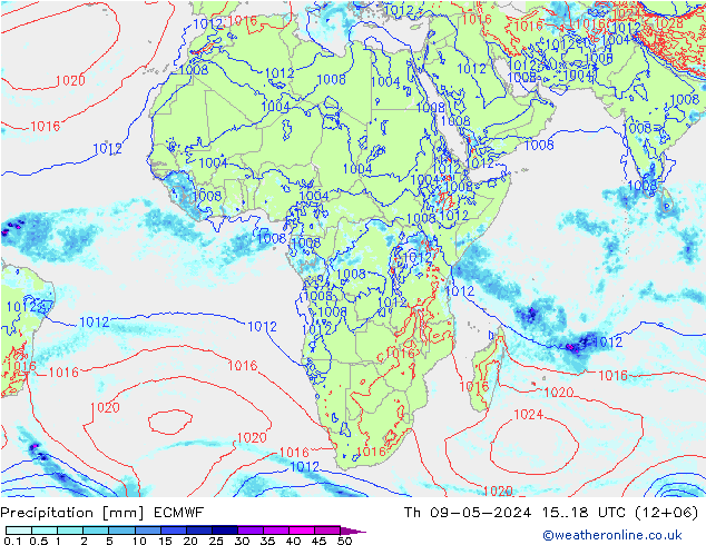 Precipitation ECMWF Th 09.05.2024 18 UTC