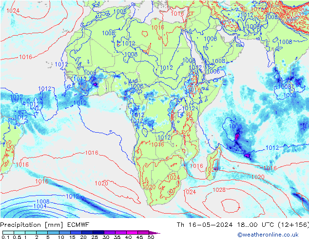 Precipitación ECMWF jue 16.05.2024 00 UTC