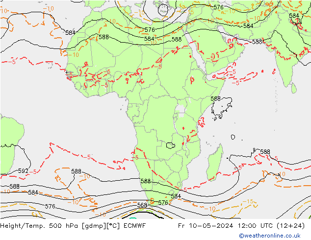 Z500/Rain (+SLP)/Z850 ECMWF пт 10.05.2024 12 UTC