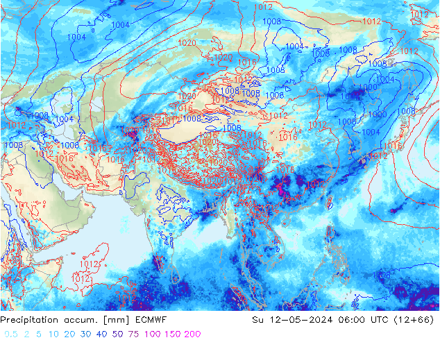 Precipitation accum. ECMWF Dom 12.05.2024 06 UTC