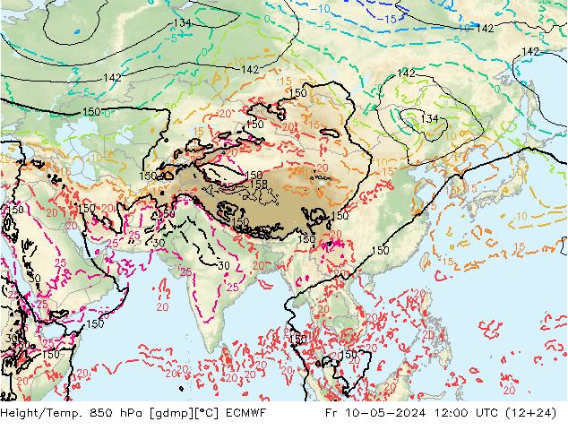 Height/Temp. 850 hPa ECMWF  10.05.2024 12 UTC