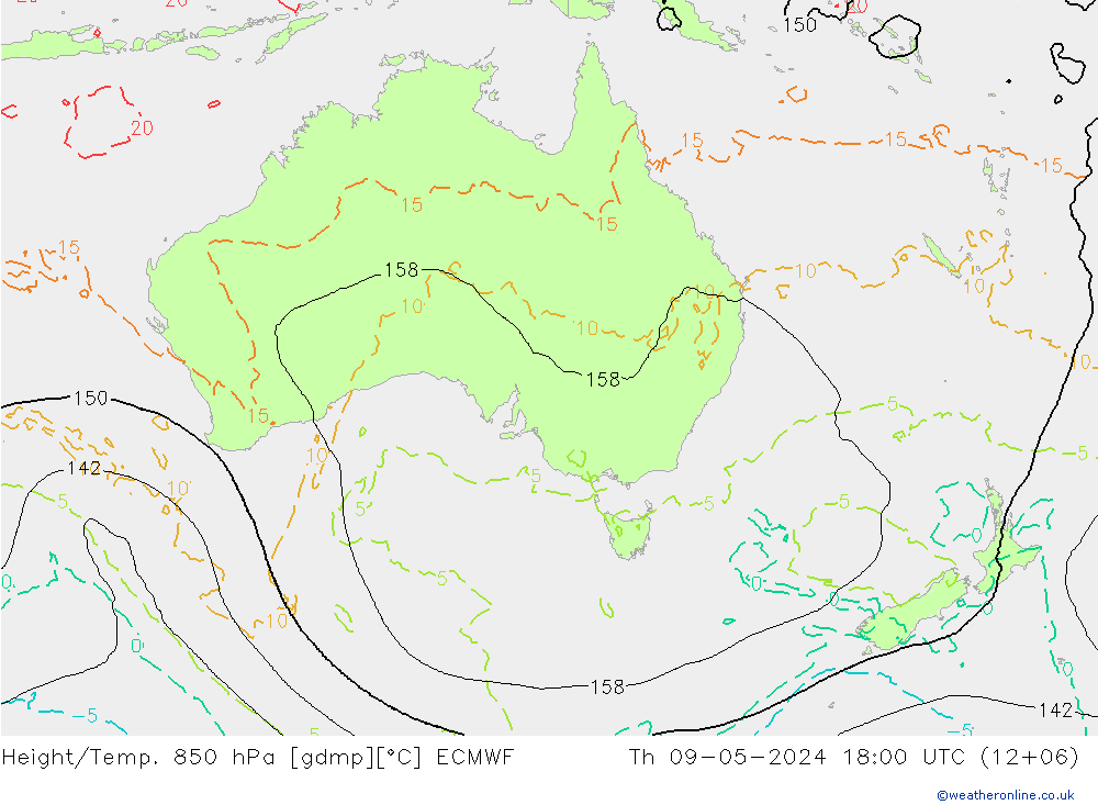 Z500/Rain (+SLP)/Z850 ECMWF gio 09.05.2024 18 UTC