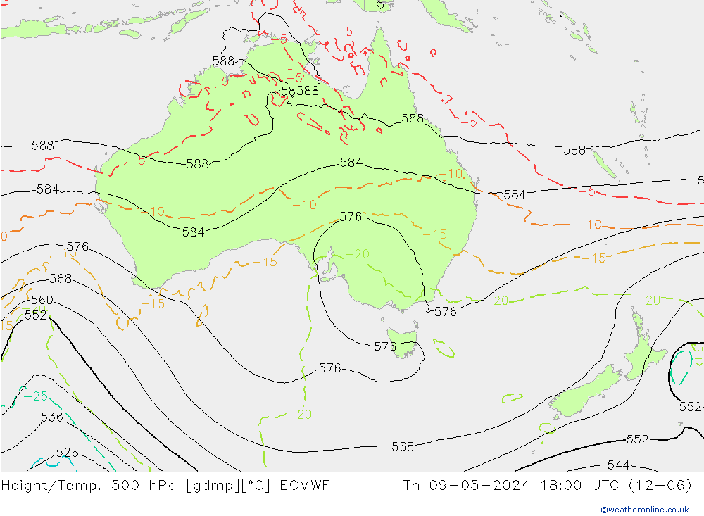 Z500/Rain (+SLP)/Z850 ECMWF gio 09.05.2024 18 UTC