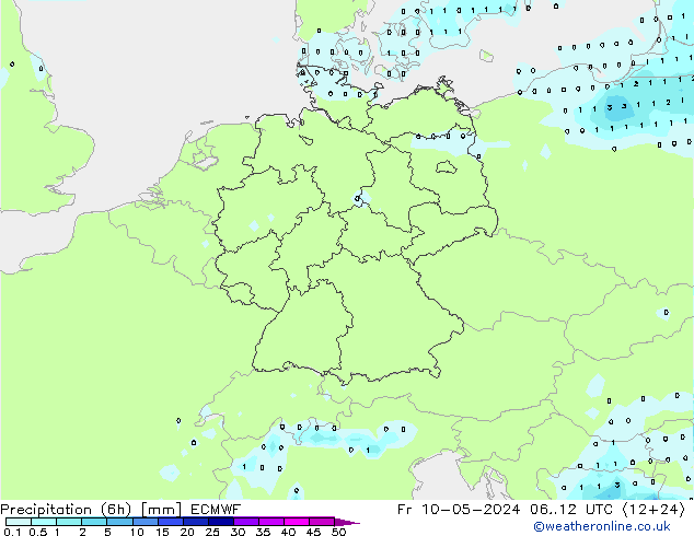 Z500/Rain (+SLP)/Z850 ECMWF Fr 10.05.2024 12 UTC