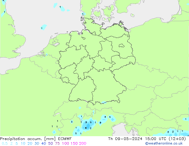 Precipitación acum. ECMWF jue 09.05.2024 15 UTC