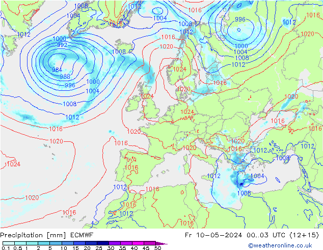 Precipitación ECMWF vie 10.05.2024 03 UTC