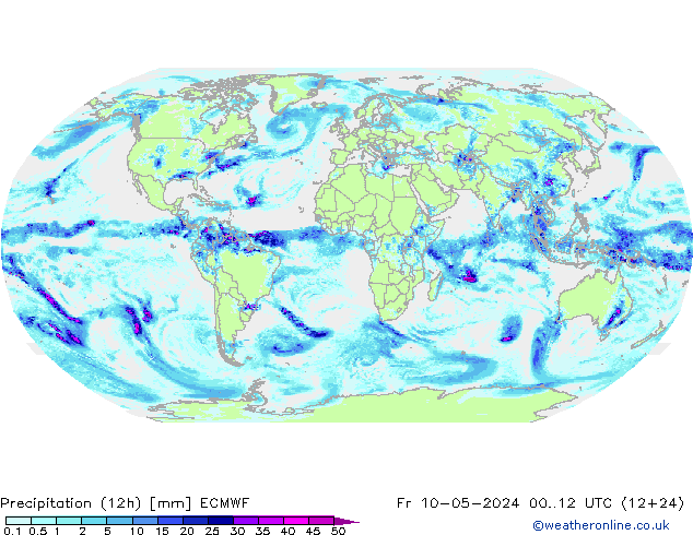 Precipitación (12h) ECMWF vie 10.05.2024 12 UTC