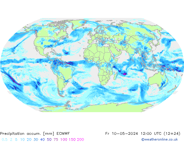 Precipitación acum. ECMWF vie 10.05.2024 12 UTC