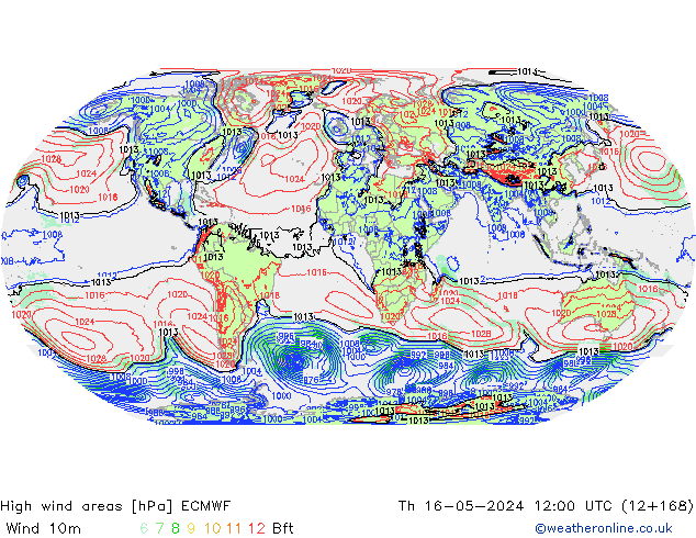 High wind areas ECMWF Th 16.05.2024 12 UTC