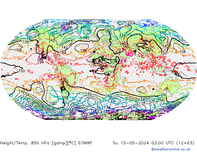 Hoogte/Temp. 850 hPa ECMWF zo 12.05.2024 03 UTC
