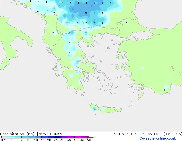 Z500/Rain (+SLP)/Z850 ECMWF wto. 14.05.2024 18 UTC