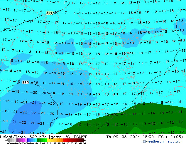 Z500/Yağmur (+YB)/Z850 ECMWF Per 09.05.2024 18 UTC