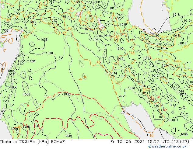Theta-e 700hPa ECMWF Fr 10.05.2024 15 UTC