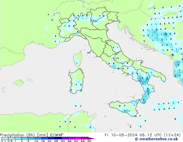 Z500/Rain (+SLP)/Z850 ECMWF Fr 10.05.2024 12 UTC