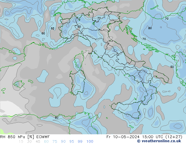 RH 850 hPa ECMWF Fr 10.05.2024 15 UTC