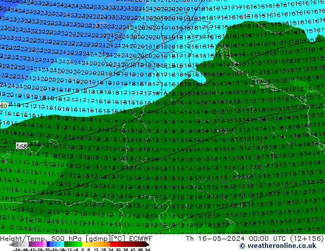 Z500/Rain (+SLP)/Z850 ECMWF Do 16.05.2024 00 UTC