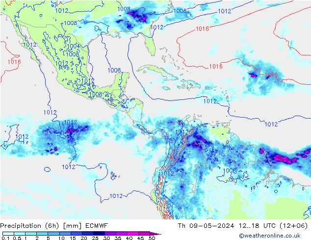Z500/Rain (+SLP)/Z850 ECMWF Th 09.05.2024 18 UTC