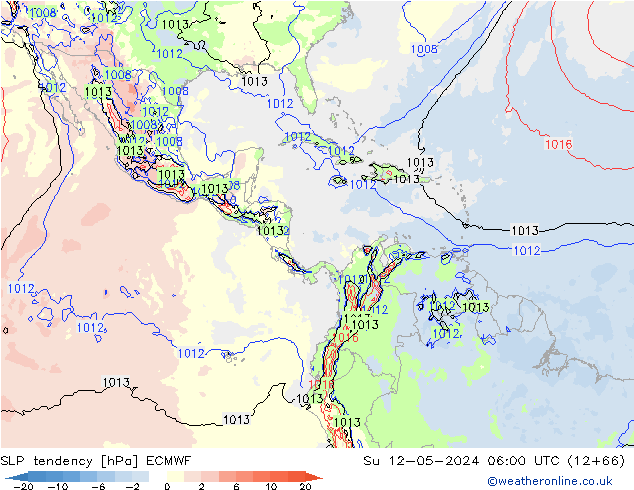 Druktendens (+/-) ECMWF zo 12.05.2024 06 UTC