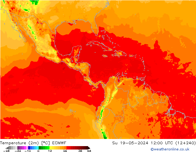 Temperature (2m) ECMWF Ne 19.05.2024 12 UTC