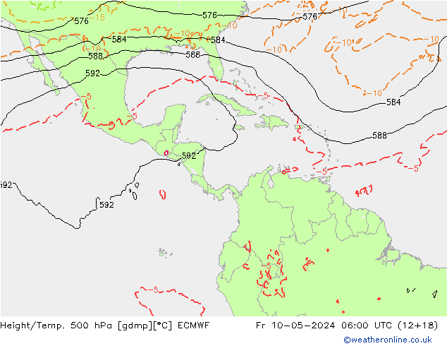 Z500/Rain (+SLP)/Z850 ECMWF ven 10.05.2024 06 UTC
