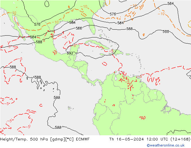 Z500/Yağmur (+YB)/Z850 ECMWF Per 16.05.2024 12 UTC