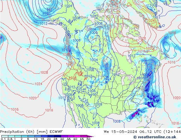 Z500/Rain (+SLP)/Z850 ECMWF Qua 15.05.2024 12 UTC