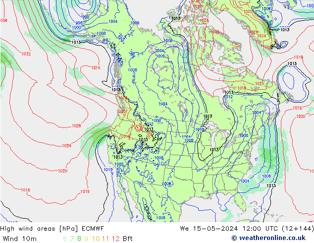 High wind areas ECMWF We 15.05.2024 12 UTC