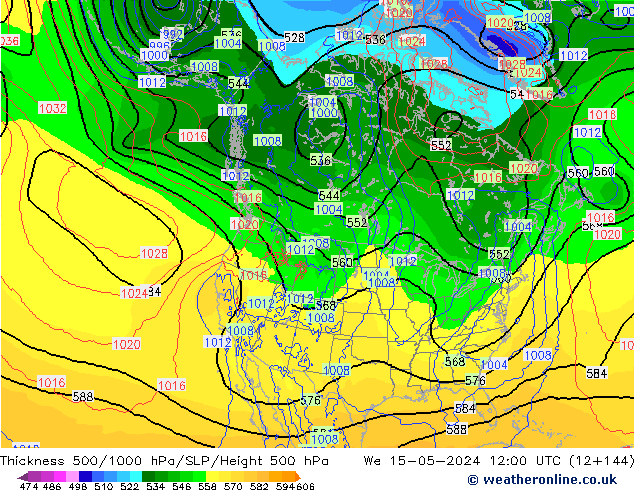 Thck 500-1000гПа ECMWF ср 15.05.2024 12 UTC